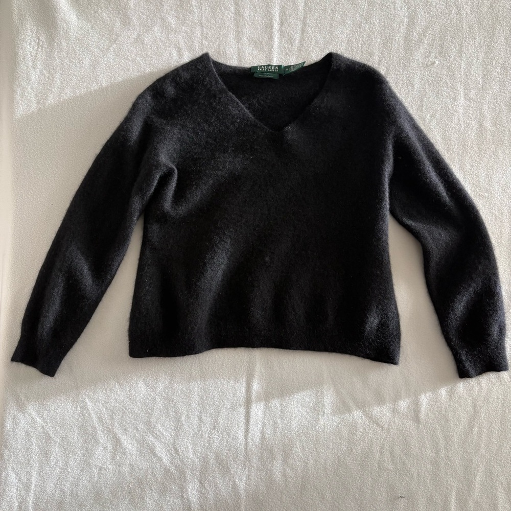 Ralph Lauren Black V-Neck Women's Sweater